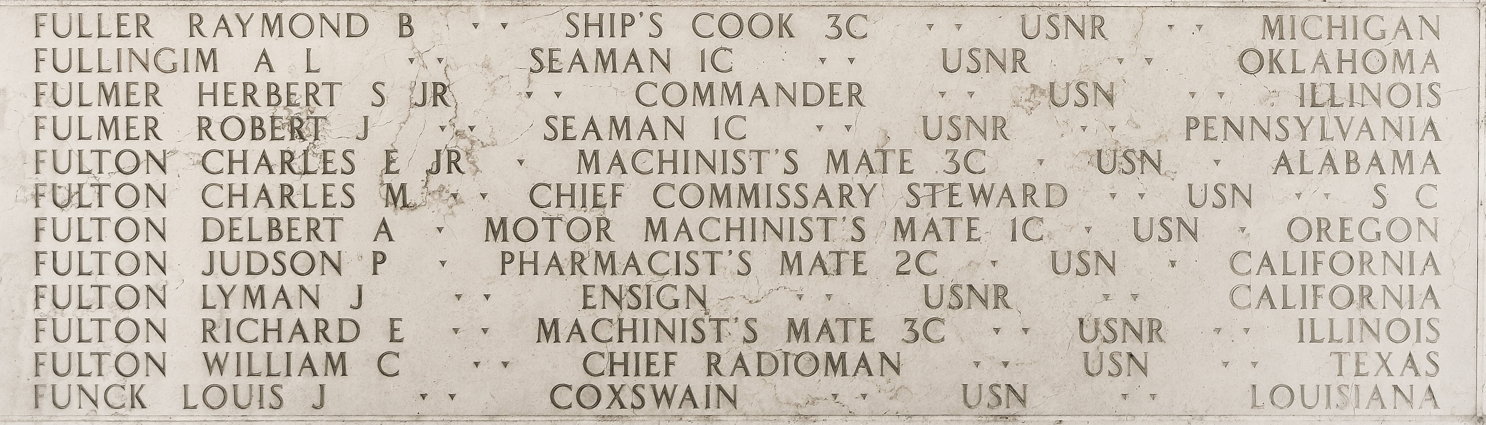 Charles M. Fulton, Chief Commissary Steward